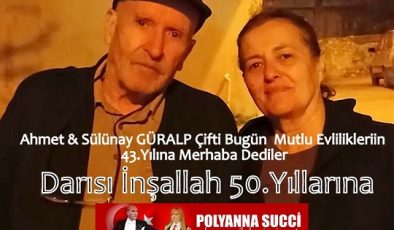 Sülünay & Ahmet GÜRALP Çifti Mutlu Evliliklerinin Bugün 43 Yılına Merhaba Dediler…