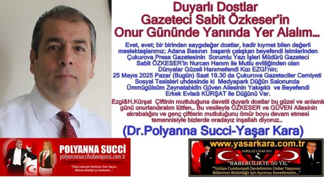 Dostlar Gazeteci Sabit Özkeser’in Onur Gününde Yanında Yer Alalım…
