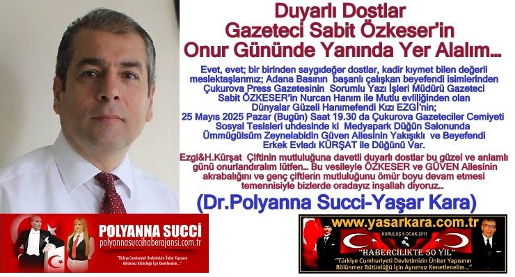 Dostlar Gazeteci Sabit Özkeser’in Onur Gününde Yanında Yer Alalım…
