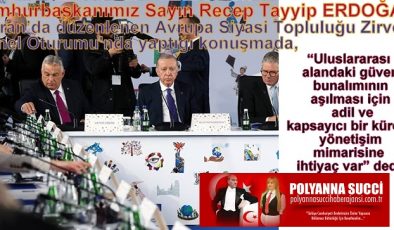 Cumhurbaşkanımız Sayın Recep Tayyip ERDOĞAN, “Uluslararası alandaki güven bunalımının aşılması için adil ve kapsayıcı bir küresel yönetişim mimarisine ihtiyaç var” dedi.