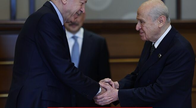 Cumhurbaşkanımız Sayın Recep Tayyip ERDOĞAN, Milliyetçi Hareket Partisi (MHP) Genel Başkanı Adanalı Hemşerimiz Büyüğümüz Devlet BAHÇELİ’yi Cumhurbaşkanlığı Külliyesinde kabul etti…