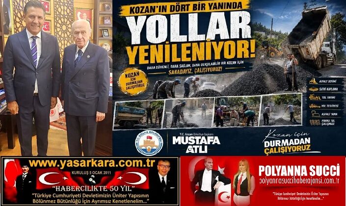 İlçenin Reisİ Mustafa ATLI, “Halka Hizmet Hakka Hizmet” Anlayışıyla, Kozanlı Vatandaşımıza Layıkıyla Hizmet Verebilmenin En Önemlilerinden Birisi Olan “Yolları Yeniliyor” ve Yapılan Her Bir Hizmet Vatandaş Tarafından Önemle ve Takdirle Karşılanıyor…